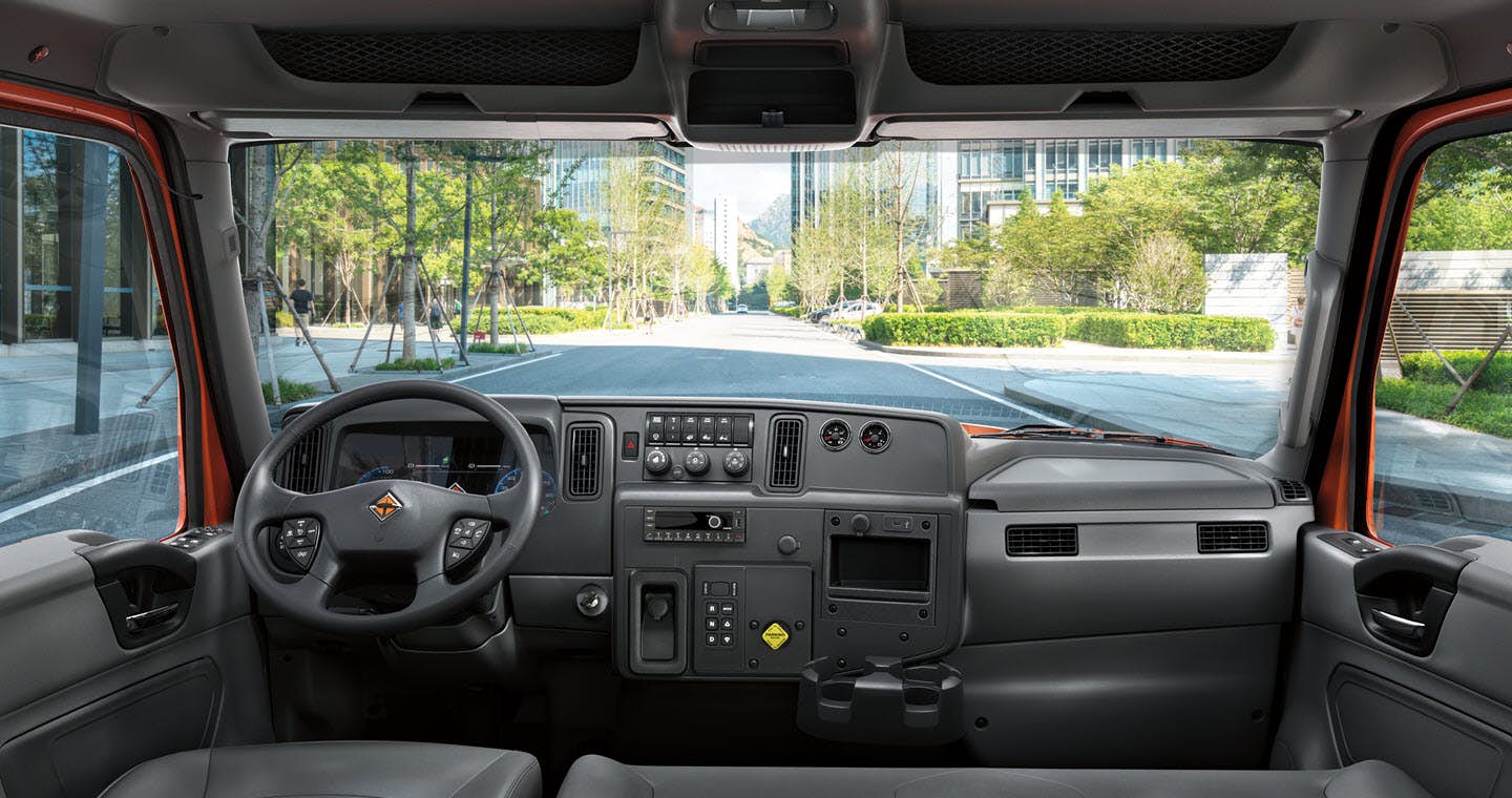 The inside of a vehicle