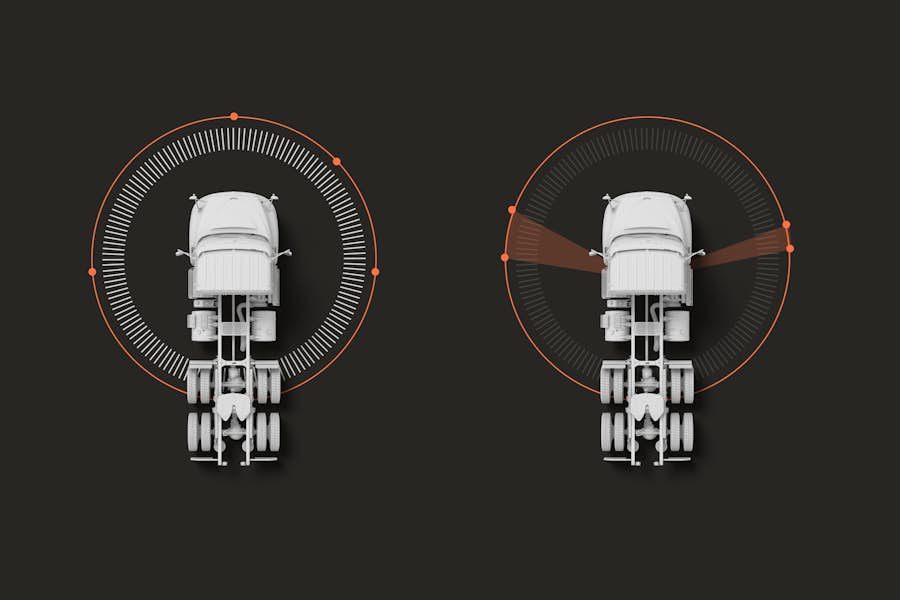 A top view of a truck
